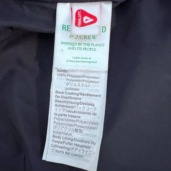 j.crew chateau puffer jacket with primaloft in brilliant sunset, size Small